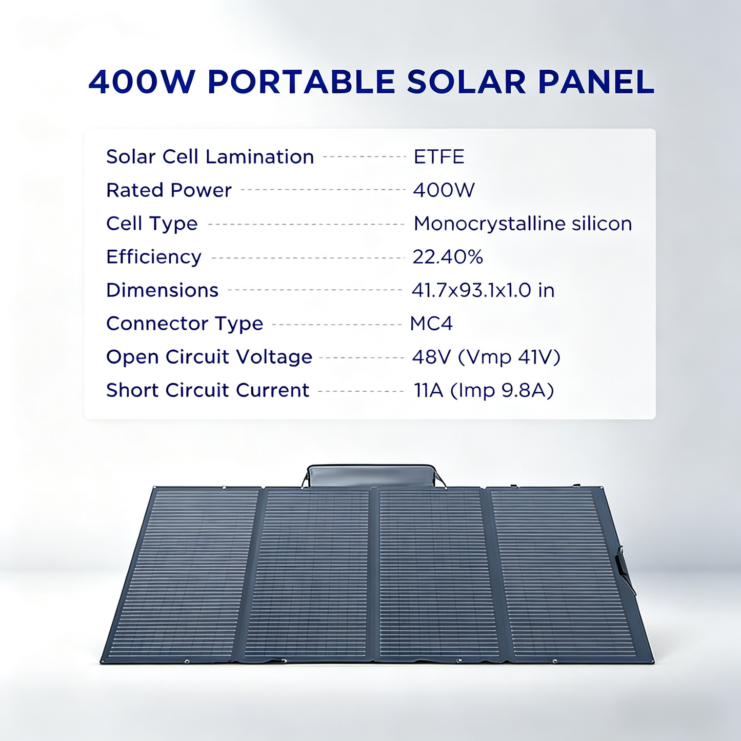 400W Portable Foldable Solar Panel with Stand - IP68 Waterproof