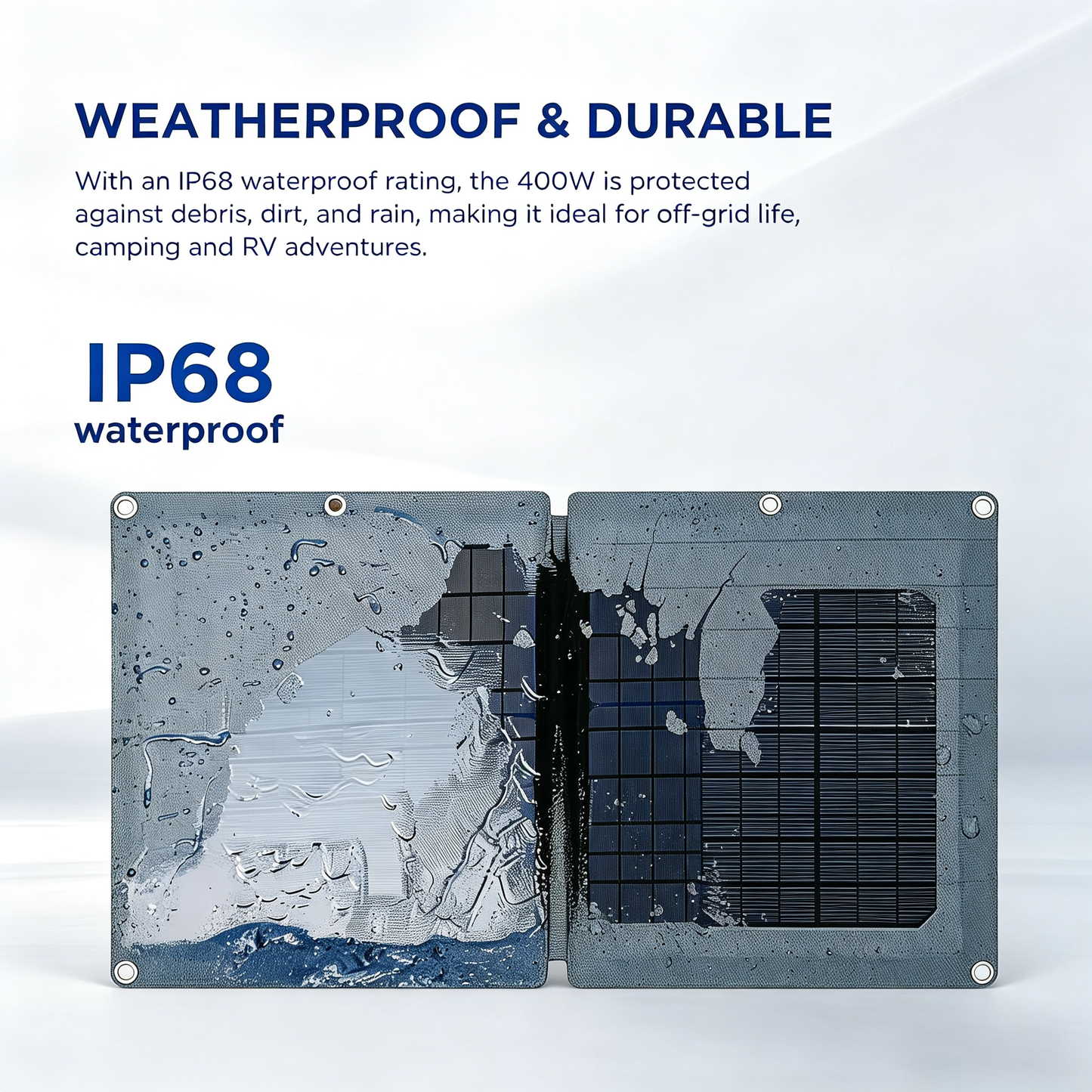 400W Portable Foldable Solar Panel with Stand - IP68 Waterproof