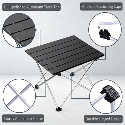 Portable Folding Camping Table Lightweight Aluminum Low Table for Picnic Hiking Beach